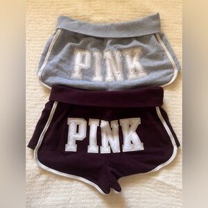 Gray and Maroon PINK Shorts Set